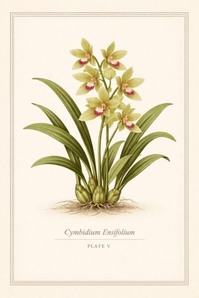Orchid Botanical Plate V — Cymbidium Ensifolium